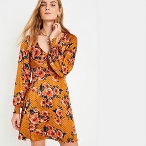 Free People Floral Satin Mini Dress